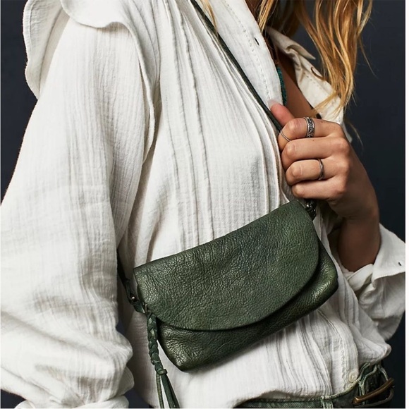 Free People Handbags - We The Free Rider Crossbody Bag Pine Green Leather